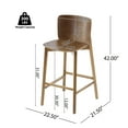 thumbnail image 3 of Christopher Knight Home Minimalist Bar Stools with Curved Backrest, Walnut Finish, Set of 2, 3 of 9