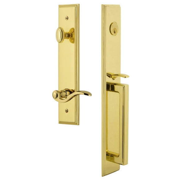Grandeur Cardgrbel_Eset_234_Lh Carre Solid Brass Rose Left Handed Keyed Entry Single