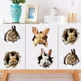 thumbnail image 5 of 12*10Cm Easter Bunny 3D Wall Decal, Corner Line Sticker, Removable Decorative Wall Art For Room Decoration, Self-Adhesive Wall Stickers For S & Teens, Home Office Party, 5 of 6