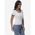 thumbnail image 6 of Women Summer Short Sleeve Shirts Crewneck Striped Color Block T Shirts Slim Fit Basic Tee Tops, 6 of 6