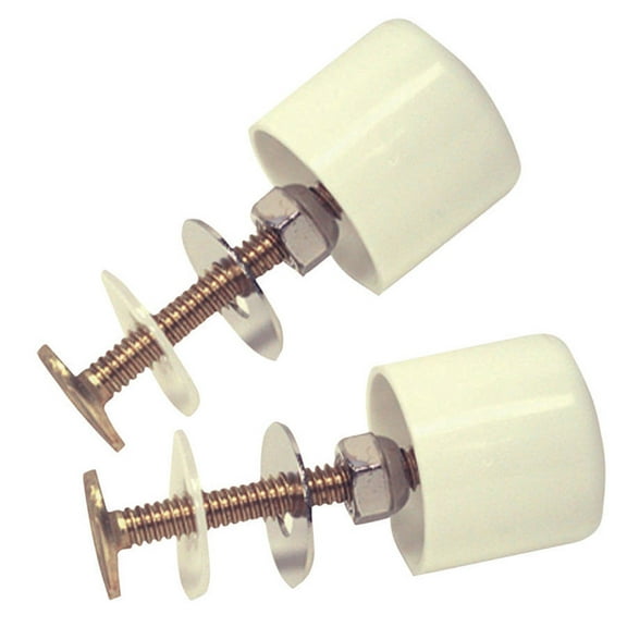 Danco 0925107 Toilet Bolt with Plastic Screw-On Cap, 0.25 in. - Solid Brass, White