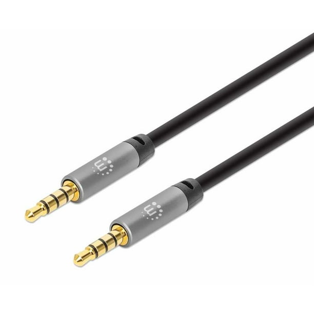 Manhattan 356008 Cable Auxiliar de Audio Estéreo, Dos conectores macho de 3.5 mm, 3m Manhattan Dos conectores macho de 3.5 mm, 3m