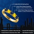 thumbnail image 2 of Gem Stone King 18K Yellow Gold Plated Silver Blue Sapphire and Yellow Sapphire Wedding-Bands Ring for Women | 0.98 Cttw | Round 3.5MM | Gemstone September Birthstone | Size 5, 2 of 6