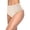 Beige, variant on Women's High Waist Bikini Bottoms, Solid Color Vintage Triangle Briefs, Full Coverage Swim Bottoms for Beach or Pool, White - L