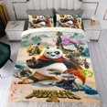 thumbnail image 4 of Franquicia de Kung Fu Panda Conjunto de sábanas temático, trío de piezas, cómodo y amigable con la piel, diseño único, regalo de decoración para el hogar para familiares, amigos y fans,140X210cm, 4 of 6