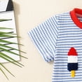 thumbnail image 4 of NOLDARES 4th July Baby Toddler Boy Outfit Short Sleeve T-Shirt and Casual Shorts with Pockets 2-Piece Summer Set Patriotic Stars Stripes(Blue,18-24 M), 4 of 7