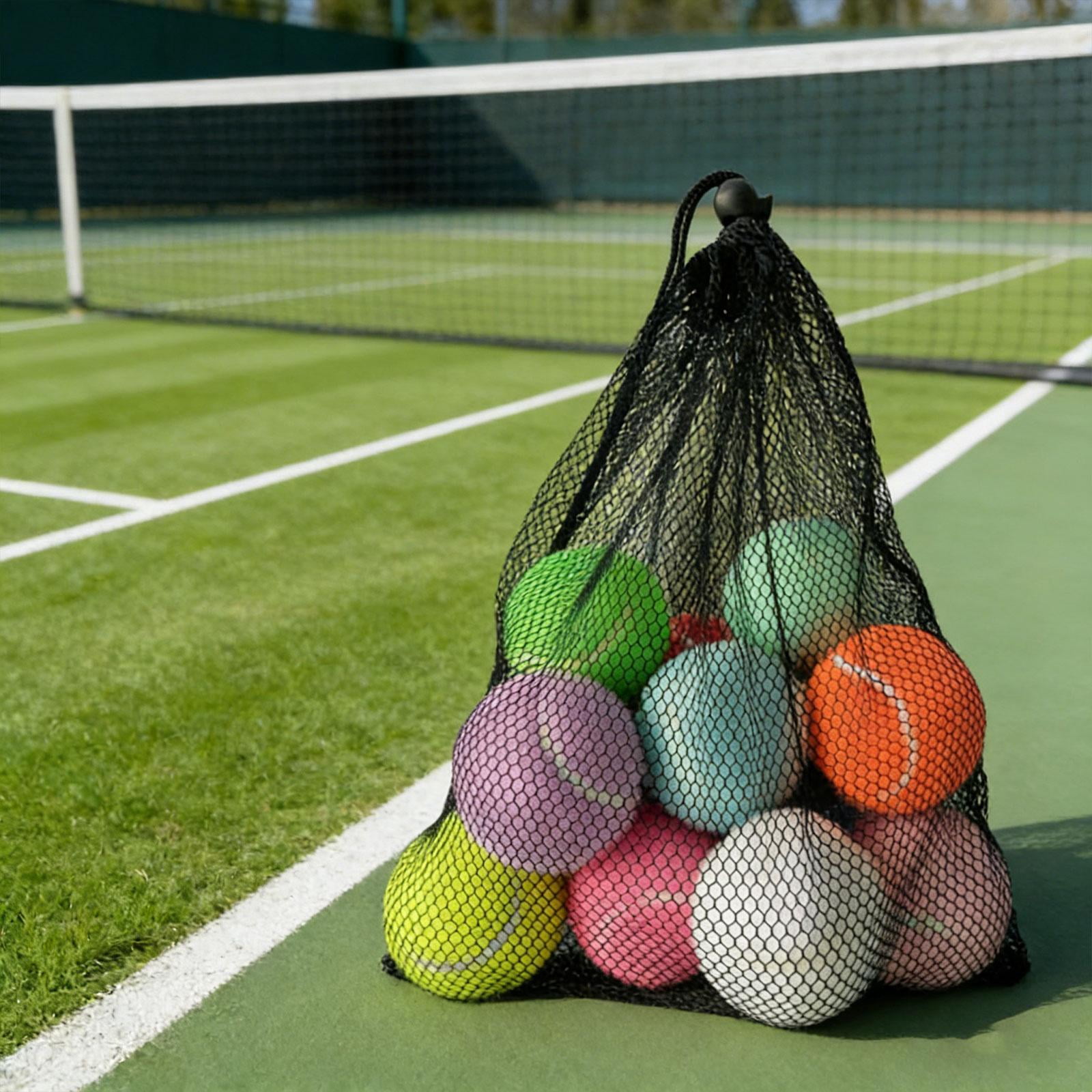 harayaa 12 Pieces Tennis Balls Exercise Playing Balls Professional Rubber Training Balls Mix Color