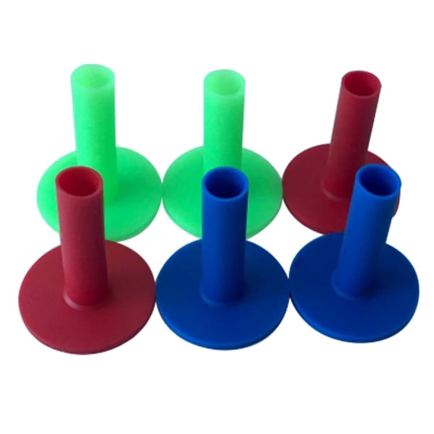 Paquete de 6 Tees de golf profesionales Cola de goma para campo de práctica 65mm