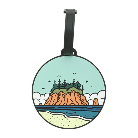 Unique Bargains 1 Pc Beach Island Luggage Tag for Travelling Blue Green Soft Rubber