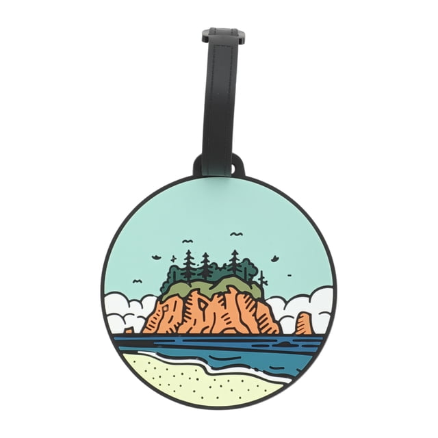 Etiquetas de equipaje de playa única 1 pieza para viajar azul verde de goma suave