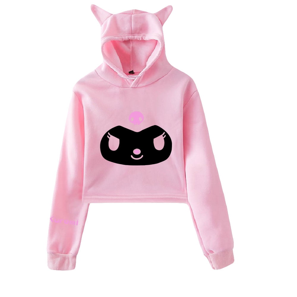 Kuromi Anime Onegai My Melody Merch Hoodies Sweatshirts for Girls Cat ...