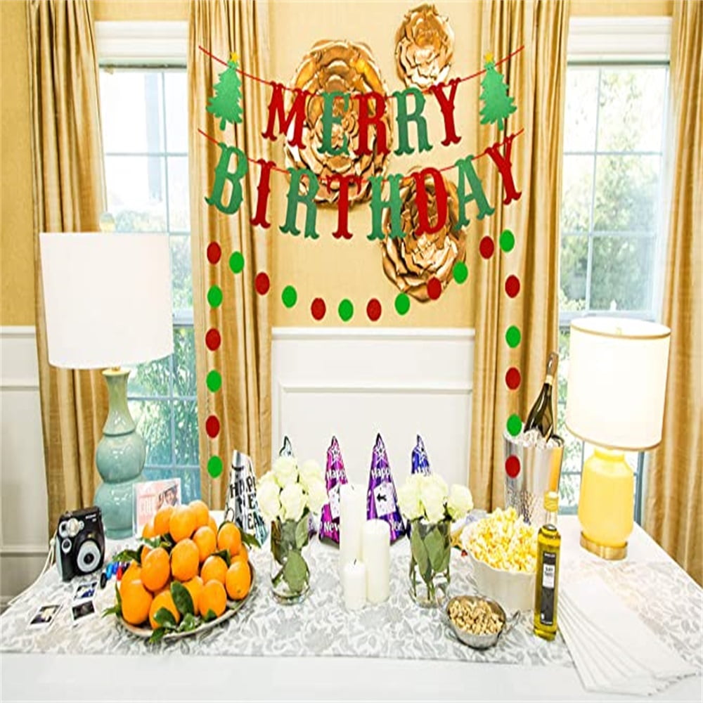 Kepooman Merry Birthday Decorations, Holiday Birthday Decorations Merry Birthday Banner, Happy Birthday Merry Holiday - Birthday Party Decorations for Home Office Fireplace Mantel, Red & Green Kepooman Merry Birthday Decorations, Holiday Birthday Decorations Merry Birthday Banner, Happy Birthday Merry Holiday - Birthday Party Decorations for Home Office Fireplace Mantel, Red & Green