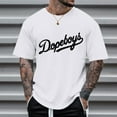 thumbnail image 2 of T-shirt à Manches Courtes pour Homme, Coupe Ample, Col Rond, Imprimé de Lettres, Décontracté et Populaire, 2 of 4
