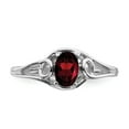 thumbnail image 5 of Solid 14k White Gold 7x5mm Oval Garnet January Red Gemstone Engagement Ring Size 8, 5 of 6