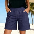 thumbnail image 2 of Bermuda Linen Shorts for Women High Waisted Casual Yoga Shorts Loose Summer Shorts with Pockets, XL, 2 of 5
