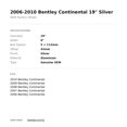 thumbnail image 3 of 2006-2010 Bentley Continental 19" Silver OEM Factory Wheel Rim 3W0601025J, 3 of 3