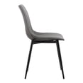 thumbnail image 3 of Silla Benzara, asiento tipo cubo de piel sintética, patas de metal, negro y gris, 3 of 5
