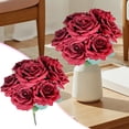 thumbnail image 2 of Artificial Rose, Loetky Artificial 7-Head Rose Bouquet for Wedding Table Decoration and Studio Props, Wedding Decoration, 2 of 9