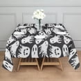 thumbnail image 3 of Black Halloween White Ghosts Square Tablecloth,Waterproof Square Table Cover,Wipeable Spillproof Washable Table Cover for Home Kitchen Party Decor 42"X42"(107x107cm), 3 of 6