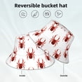 thumbnail image 2 of Yiaed Spiders Insects Print Reflective Stripe Bucket Hat Unisex Funny Outdoor Fisherman Cap Beach Sun Hat, 2 of 5