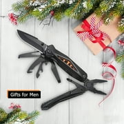 Outdoor Stainless Steel Knife/Pliers/Nail File/Bottle Opener/Screwdriver/Serrated Knife, Hidden Folding Closure, Portable Multi-Function Tool With Flint And Bit Father‘s Gifts for Men Set