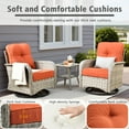thumbnail image 6 of Ovios 3 Pieces Patio Furniture Set 2 Swivel Rocking Chairs Wicker Glider Chairs with Side Table for Backyard or Balcony, 6 of 8