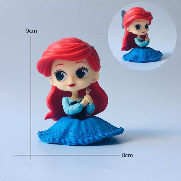 Disney 5 estilo dibujos animados Q Posket sirena princesa sirenita Super Premium figura PVC modelo coleccionable juguetes juguete niñas regalo Gao Jinjia LED