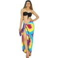 thumbnail image 3 of HAPPY BAY Women's Beach Wrap Bikini Swimwear Swim Cover up Bathing suit Summer Wraps Swimsuit Beachwear Sarong Coverups Skirts for Women One Size Purple, Tie Dye, 3 of 5