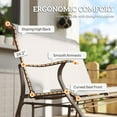 thumbnail image 6 of 2-Person Outdoor Glider Bench锛孭atio Glider Loveseat Chair with Powder Coated Steel Frame锛? Seats Porch Rocking Glider for Backyard, Lawn, Garden and Porch, Cream White, 6 of 7