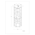 thumbnail image 2 of Lighted Corner Display Curio Cabinet with Tempered Glass Door, Wooden Shelving Unit for Bar & Liquor Storage, 6 Shelves - Ashfield Cherry, 2 of 8
