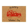 thumbnail image 2 of Happy Valentine's Day Red Truck Doormat, Vintage Pickup Carrying Hearts Design, 24x16 Inch, Farmhouse Rustic Front Porch Rug, Seasonal Kitchen Floor Mat, Low Profile Entrance Decor, 2 of 4