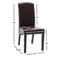 thumbnail image 5 of Modern 2 PC Faux Leather Dining Chair Set with Wooden Legs, Brown - AC Pacific, 5 of 6