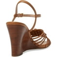 thumbnail image 5 of Cole Haan Jitney Knot Pecan Leather Ankle Strap Open Toe Wedge Heeled Sandals (Pecan Leather, 6), 5 of 6