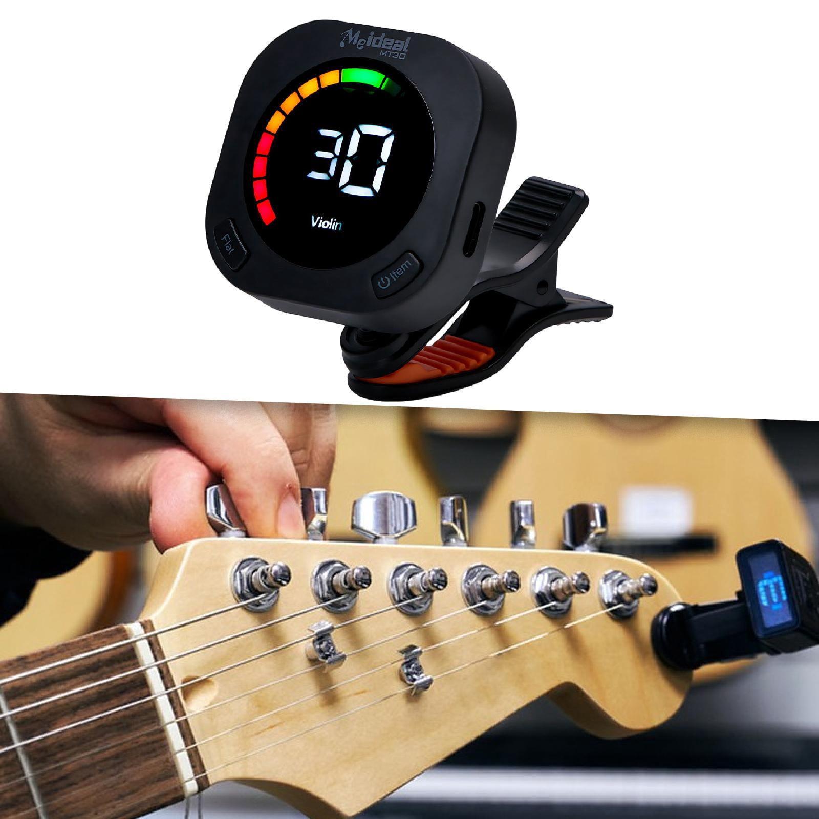 Guitar Tuner Bass Tuner Ukulele Clip on Rotatable 360 Degree ABS Material for Musicians Instrument Practice