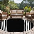 thumbnail image 5 of 5ft Round Rug, Black Striped Non-Skid Rubber Backing Large Area Rugs - Living Room Bedroom Home Office, Farmhouse Black White Stripes Indoor Floor Mat Carpets Washable Rug, 5 of 9