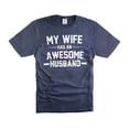 thumbnail image 4 of Mens Awesome Husband T-shirt Gift From Wife Valentine's Day Husband Shirt Hubby Gifts For Him (Small Grey), 4 of 6