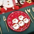 thumbnail image 4 of Festive Holiday Paper Plates Set - 9" Santa & Snowflake Themed Disposable Tableware for Parties, 4 of 6