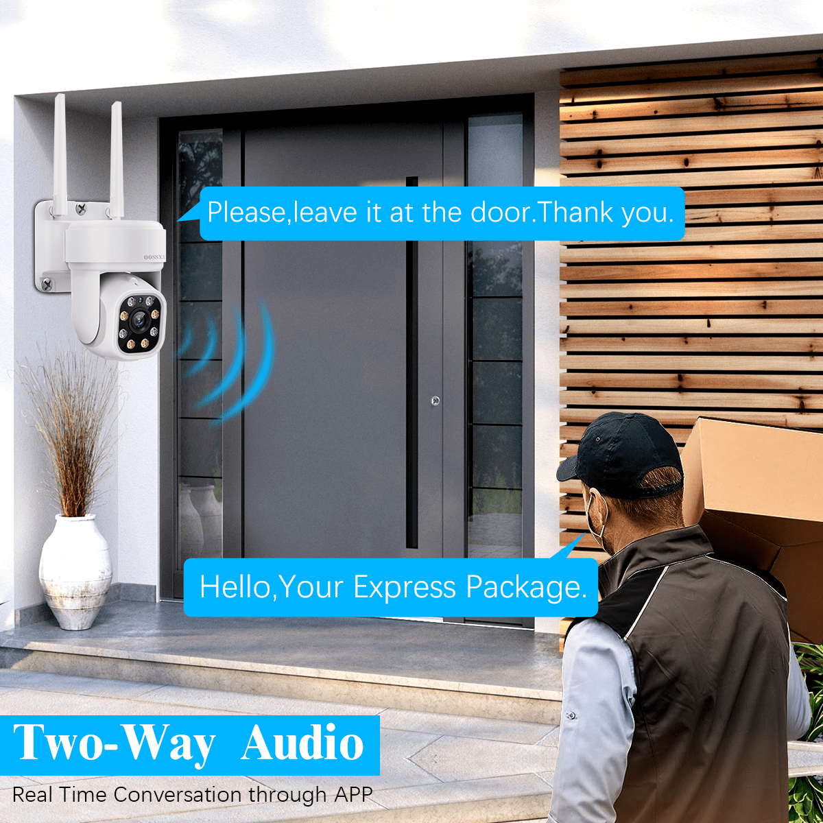 OOSSXX 5MP Outdoor Wireless PTZ Security Camera System, 10-Channel Security All-in-One Monitor, WIFI Cameras System