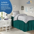 thumbnail image 3 of HNB Store Microfiber FullXL 36" inch Drop Length Ruffled Dorm Bedskirt | Teal, 3 of 7