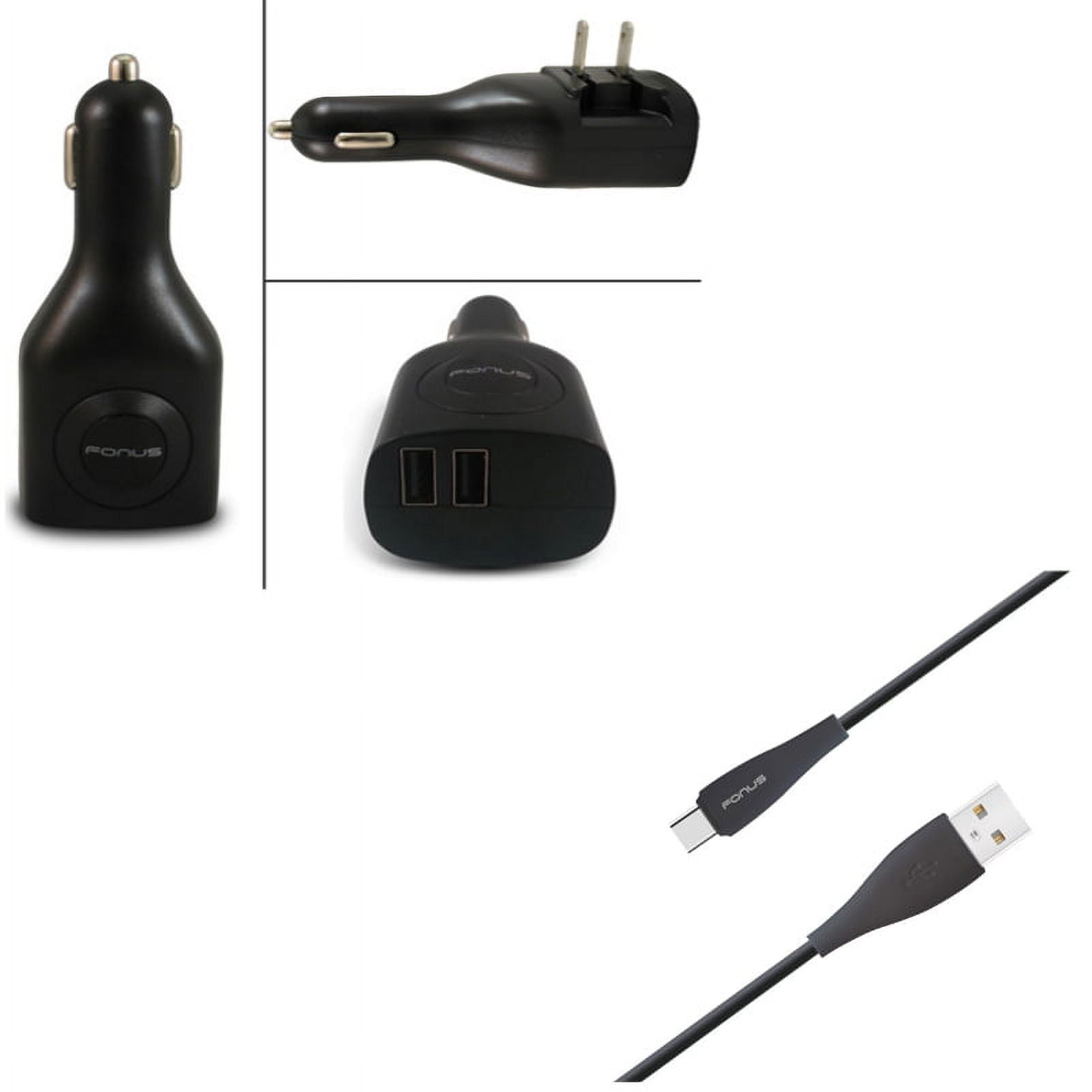 Power Cord Type-C 10ft USB Cable w 2-in-1 2-Port USB Car Home Charger N1Z for Samsung Galaxy Tab S6 10.5 S5e 10.5 S4 10.5 Note 10 Plus A 10.1 (2019) Fold A20 A10e - Sony Xperia 5 10 Plus 1