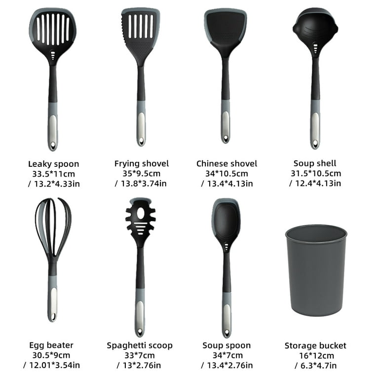 Cooking Utensil Set 8 Piece, Stainless Steel Kitchen Tool Set with