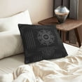 thumbnail image 6 of DouZhe Velvet Decorative Throw Pillow Covers Set of 2, Soft Square Cushion Cover with Invisible Zipper Mystic Viking Gothic Runes Printing, 16"x16", 6 of 7