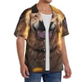 thumbnail image 4 of Fotbe Sunset Daisy Dog print Short Sleeve Button Down Shirts for Men Casual Summer Beach Wrinkle Free Shirt-Large, 4 of 7