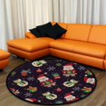 thumbnail image 4 of FREEAM Kids Round Nursery Area Rug 5 ft Xmas Santa Claus with Gift Non Slip Play Mats for Kids Boys Girls Playing Room Living Room, 4 of 6