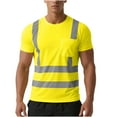 thumbnail image 3 of VBTAPA Hi Vis T Shirt Class 3 High Visibility Shirts for Men Safety Construction Work Shirt with Reflective Strips and Pocket Breathable Mesh Short Sleeve Tees Yellow M, 3 of 9