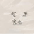 thumbnail image 5 of 6 Pcs/6 Pairs Hypoallergenic Stud Post 14K Gold Plated Earrings for Women Moon Star Hoop Stackable Cubic Zirconia Chain Dangle Earring Set Stacks for Multiple Piercings, 5 of 5