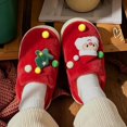 thumbnail image 6 of XUNKUSGA Christmas Slippers for Women Soft Warm House Slippers Cute Cartoon Fuzzy Slippers Cozy Winter Closed Toe Slip On Womens Bedroom Slippers with Memory Foam Indoor/Outdoor, 6 of 9
