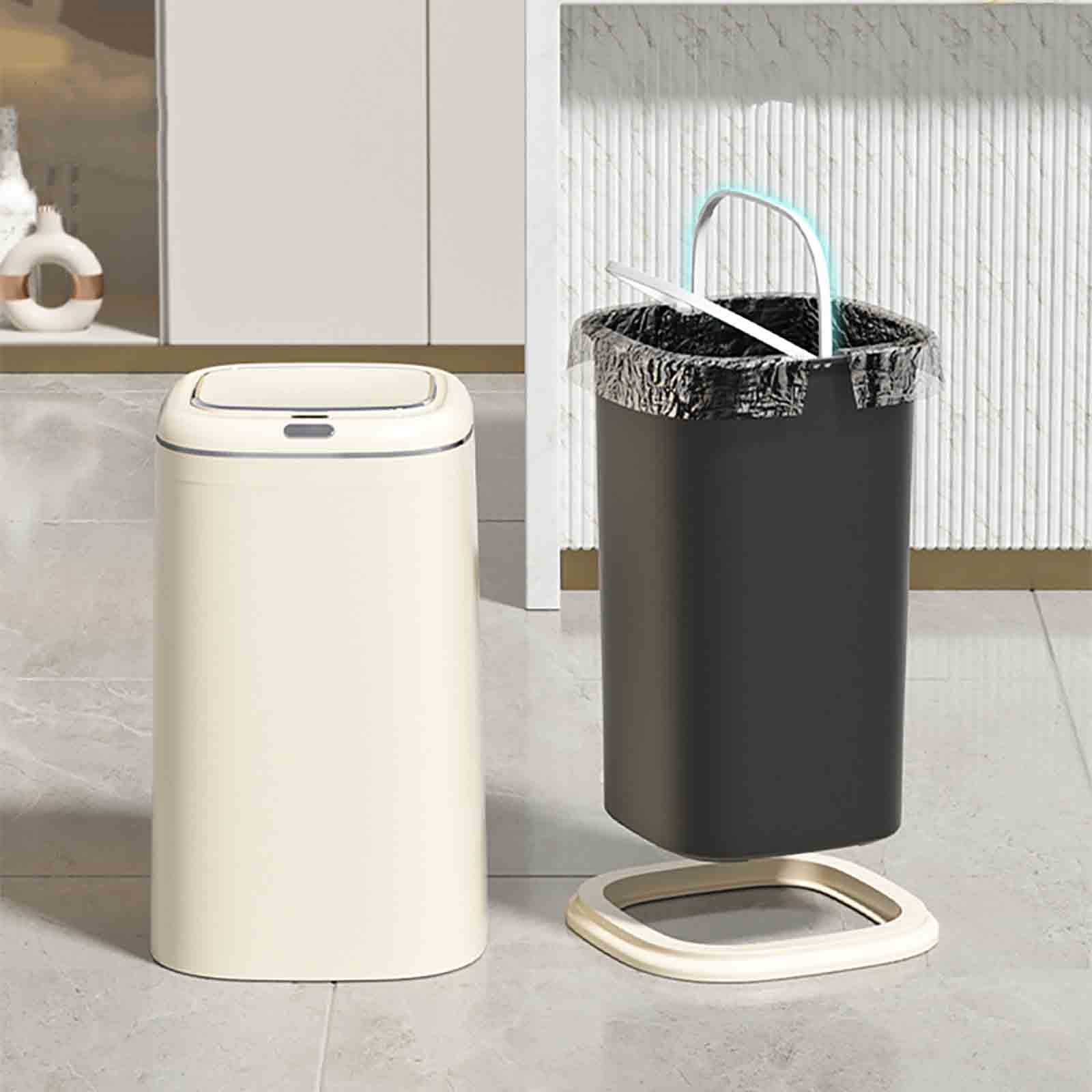 PHIGZNT Bathroom Trash Can with Lid, 9 Gallon Automatic Touchless Garbage Can, Smart Motion Sensor Small Trash Can, Slim Plastic Trash Bin for Bedroom, Office, Living Room, Kitchen Black One Size