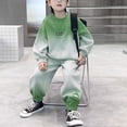 thumbnail image 3 of Boys 2 Piece Gradient Sweatshirt Set Girls Y2k Ombre Tracksuit Pullover Sweatshirt and Jogger Sweatpants Oversized Sweat Sets, 3 of 4