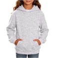 thumbnail image 6 of Miluxas Kids Solid Pullover Hoodie for Girls Boys, Hood Sweatshirt with Front Kangaroo Pocket, Soft Long Sleeve Basic Top Gray 3-4 Years, 6 of 6